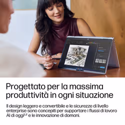 HP EliteBook X Flip G2i 14 inch Notebook Next Gen AI PC Wolf Pro Security Edition Copilot+ PC Computer portatile 35,6 cm (14") Touch screen 3K 32 GB LPDDR5x-SDRAM 1 TB SSD Wi-Fi 7 (802.11be) Windows 11 Pro - Vista aggiuntiva 8