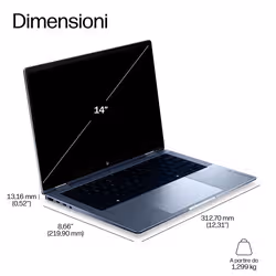 HP EliteBook X Flip G2i 14 inch Notebook Next Gen AI PC Wolf Pro Security Edition Copilot+ PC Computer portatile 35,6 cm (14") Touch screen 3K 32 GB LPDDR5x-SDRAM 1 TB SSD Wi-Fi 7 (802.11be) Windows 11 Pro - Vista aggiuntiva 5