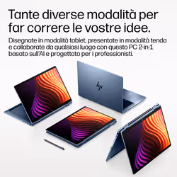 HP EliteBook X Flip G2i 14 inch Notebook Next Gen AI PC Wolf Pro Security Edition Copilot+ PC Computer portatile 35,6 cm (14") Touch screen 3K 32 GB LPDDR5x-SDRAM 1 TB SSD Wi-Fi 7 (802.11be) Windows 11 Pro - Vista aggiuntiva 8