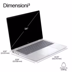 HP EliteBook X G2i 14 inch Notebook Next Gen AI PC Wolf Pro Security Edition Copilot+ PC Computer portatile 35,6 cm (14") 3K 32 GB LPDDR5x-SDRAM 1 TB SSD Wi-Fi 7 (802.11be) Windows 11 Pro - Vista aggiuntiva 5