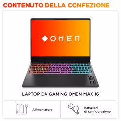 HP OMEN MAX Gaming Laptop 16-ah0002nlx Intel Core Ultra 7 255HX 40,6 cm (16") WQXGA 16 GB DDR5-SDRAM NVIDIA GeForce RTX 5070 Wi-Fi 6E (802.11ax) Windows 11 Home AI PC Nero - Vista aggiuntiva 4