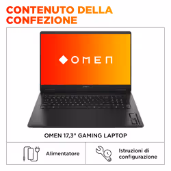 HP OMEN Gaming Laptop 17-db1001nlx AMD Ryzen AI 7 43,9 cm (17.3") Quad HD 32 GB DDR5-SDRAM NVIDIA GeForce RTX 5070 Wi-Fi 6 (802.11ax) Windows 11 Home Nero - Vista aggiuntiva 6