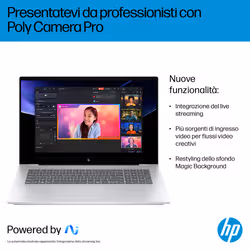 HP OmniBook 7 Laptop Next Gen AI 17-dc0001nlx Intel Core Ultra 7 258V 43,9 cm (17.3") Touch screen Full HD 32 GB LPDDR5x-SDRAM NVIDIA GeForce RTX 4050 Wi-Fi 6E (802.11ax) Windows 11 Home Argento - Vista aggiuntiva 7