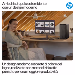 HP OmniDesk Desktop M02-0044nl PC AMD Ryzen™ 5 8500G 8 GB DDR5-SDRAM Windows 11 Home Tower - Vista aggiuntiva 6