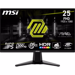 MSI MAG 255XF, 62,2 cm (24.5"), 1920 x 1080 Pixel, Full HD, 0,5 ms, Nero