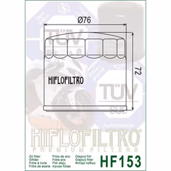 Hiflofiltro Filtro olio racing - HF153RC