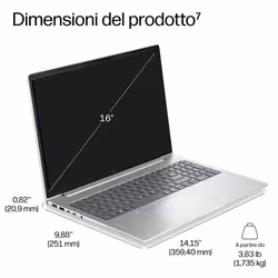 HP EliteBook 6 G2i 16 Next Gen AI PC Wolf Pro Security Edition Intel Core Ultra 7 355 Computer portatile 40,6 cm (16") WUXGA 32 GB DDR5-SDRAM 1 TB SSD Wi-Fi 7 (802.11be) Windows 11 Pro Argento - Vista aggiuntiva 4