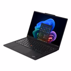 Lenovo ThinkPad X1 Carbon Gen 14 Aura Edition Copilot+ PC Intel Core Ultra 7 355 Computer portatile 35,6 cm (14") Touch screen 2.8K 32 GB LPDDR5x-SDRAM 1 TB SSD Wi-Fi 7 (802.11be) Windows 11 Pro Tedesco Nero - Vista aggiuntiva 3