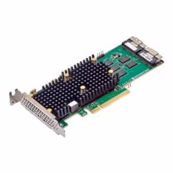 Broadcom 9660-16i, PCIe, SAS, SATA, SFF-8654, A basso profilo, PCIe 4.0, Nero, Verde, Argento, 3000000 h
