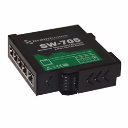 Brainboxes SW-705 switch di rete Non gestito Fast Ethernet (10/100) Nero - Vista aggiuntiva 5
