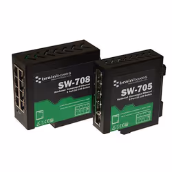 Brainboxes SW-708 switch di rete Non gestito Fast Ethernet (10/100) Nero - Vista aggiuntiva 2