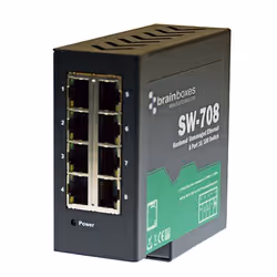 Brainboxes SW-708 switch di rete Non gestito Fast Ethernet (10/100) Nero - Vista aggiuntiva 4