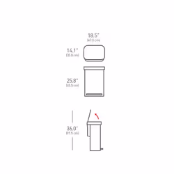 simplehuman CW2023 bidone per la spazzatura 55 L Rettangolare Acciaio inox - Vista aggiuntiva 6