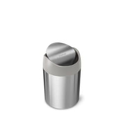 simplehuman CW2084 bidone per la spazzatura 1,5 L Rotondo Plastica, Acciaio inox Acciaio spazzolato, Grigio