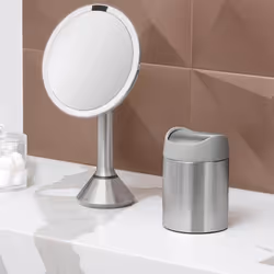 simplehuman CW2084 bidone per la spazzatura 1,5 L Rotondo Plastica, Acciaio inox Acciaio spazzolato, Grigio