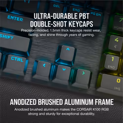 Corsair K100 RGB tastiera Gaming USB AZERTY Francese Nero - Vista aggiuntiva 7