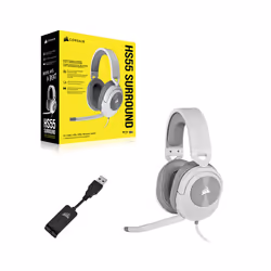Corsair HS55 SURROUND Auricolare Cablato Portatile Gaming Bianco - Vista aggiuntiva 4