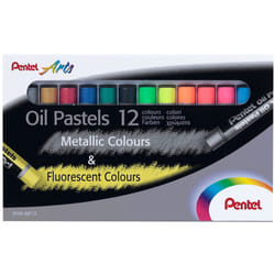 Pentel - phn Oil Pastel pastelli a olio metallizzati & fluo 12 pz