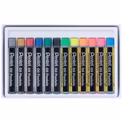 Pentel - phn Oil Pastel pastelli a olio metallizzati & fluo 12 pz