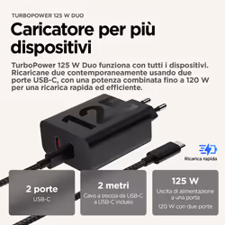 Motorola TurboPower 125W Duo Charger Universale Nero AC Ricarica rapida Interno - Vista aggiuntiva 7