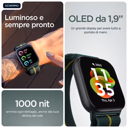 Motorola moto watch fit 4,83 cm (1.9") OLED 44.5 mm Digitale Touch screen Verde, Grigio GPS (satellitare) - Vista aggiuntiva 7