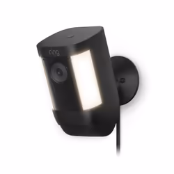 Ring Spotlight Cam Pro Plug, Telecamera di sicurezza IP, Interno e esterno, Wireless, 3000 K, Soffitto/muro, Nero