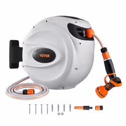 VEVOR Avvolgitubo Automatico per lIrrigazione Lunghezza Bloccabile 20m Diametro Tubo 12mm, Rullo Avvolgitubo Automatico Retrattile Fissaggio a Parete - Vista aggiuntiva 7