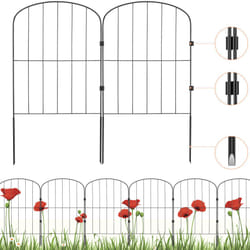 VEVOR Recinzione da Giardino in Metallo 61x33 cm da 10 Barriera per Animali Domestici Senza Scavo 5,08 cm Spaziatura dei Picchi, Recinzione