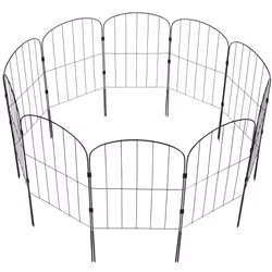 VEVOR Recinzione da Giardino in Metallo 61x33 cm da 10 Barriera per Animali Domestici Senza Scavo 5,08 cm Spaziatura dei Picchi, Recinzione - Vista aggiuntiva 10