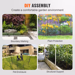 VEVOR Recinzione da Giardino in Metallo 61x33 cm da 10 Barriera per Animali Domestici Senza Scavo 5,08 cm Spaziatura dei Picchi, Recinzione - Vista aggiuntiva 5