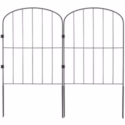VEVOR Recinzione da Giardino in Metallo 61x33 cm da 10 Barriera per Animali Domestici Senza Scavo 5,08 cm Spaziatura dei Picchi, Recinzione - Vista aggiuntiva 8