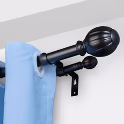 Bastone per Tende Doppio Bastone per Tende Estensibile 92 - 183 cm Terminali Rotondi Carico max. 13,6 kg ca., Asta per Tende da Interno Lunghezza - Vista aggiuntiva 10