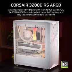 Corsair Midi Tower 3200D RS ARGB PC Case Bianco - Vista aggiuntiva 2
