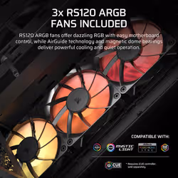 Corsair 3200D RS ARGB Mid-Tower PC Case - Smoke Midi Tower Nero - Vista aggiuntiva 7