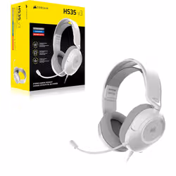 Corsair HS35 v3 Auricolare Cablato A Padiglione Gaming Bianco - Vista aggiuntiva 2