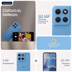 Motorola moto g17 power 17,1 cm (6.72") Dual SIM ibrida Android 15 USB tipo-C 8 GB 256 GB 6000 mAh Blu - Vista aggiuntiva 7