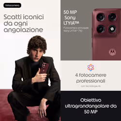Motorola edge 70 pro 17,2 cm (6.78") Doppia SIM Android 16.0 5G USB tipo-C 12 GB 512 GB 6500 mAh Bordeaux - Vista aggiuntiva 3