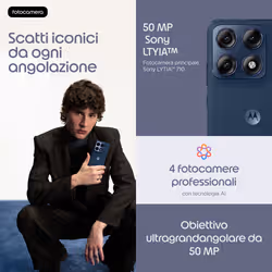 Motorola edge 70 pro 17,2 cm (6.78") Doppia SIM Android 16.0 5G USB tipo-C 8 GB 256 GB 6500 mAh Blu scuro - Vista aggiuntiva 7
