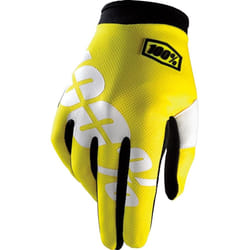 100% iTrack Guanti Motocross, bianco-giallo, dimensione 2XL per uomo