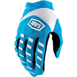 100% Airmatic Guanti da bicicletta, bianco-blu, dimensione L per uomo