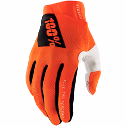 100% Ridefit Guanti da bicicletta, bianco-arancione, dimensione L per uomo