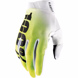 100% Ridefit Korp Guanti da bicicletta, bianco-giallo, dimensione L per uomo