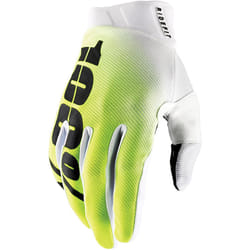 100% Ridefit Korp Guanti da bicicletta, bianco-giallo, dimensione L per uomo