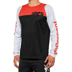 100% R-Core Maglia da bicicletta giovanile, nero-bianco-rosso, dimensione L