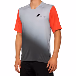 100% Celium Maglia da bicicletta a maniche corte, grigio-rosso, dimensione S per uomo