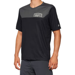 100% Airmatic Maglia da bicicletta a maniche corte, nero-grigio, dimensione M per uomo