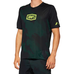 100% Airmatic LE Maglia da bicicletta a maniche corte, nero-verde, dimensione S per uomo
