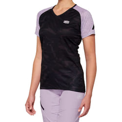 100% Airmatic Black/Lavender Maglia da donna per bicicletta a maniche corte, nero-porpora, dimensione XL per donne
