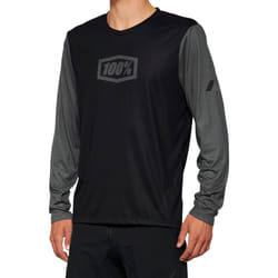 100% Airmatic Maglia da bicicletta a maniche lunghe, nero-grigio, dimensione L per uomo