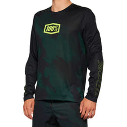 100% Airmatic LE Maglia da bicicletta a maniche lunghe, nero-verde, dimensione S per uomo